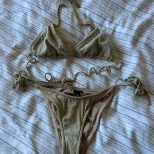 Gold triangl bikini